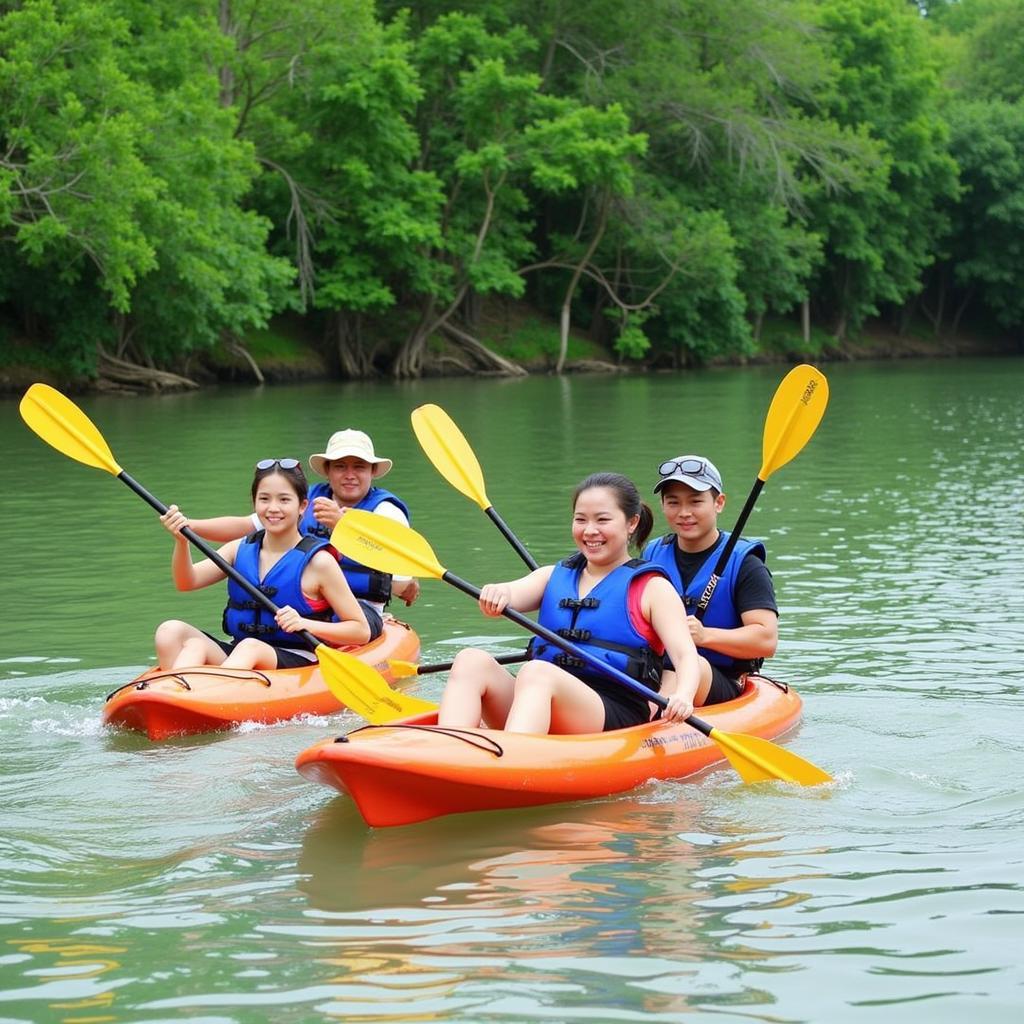 Chèo thuyền kayak tại Tân Thuận Đông