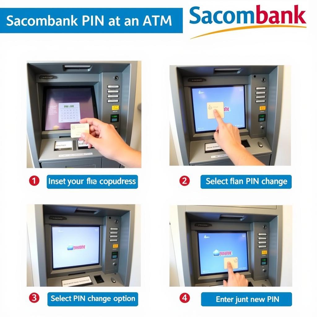 Hướng dẫn đổi mã PIN Sacombank tại cây ATM