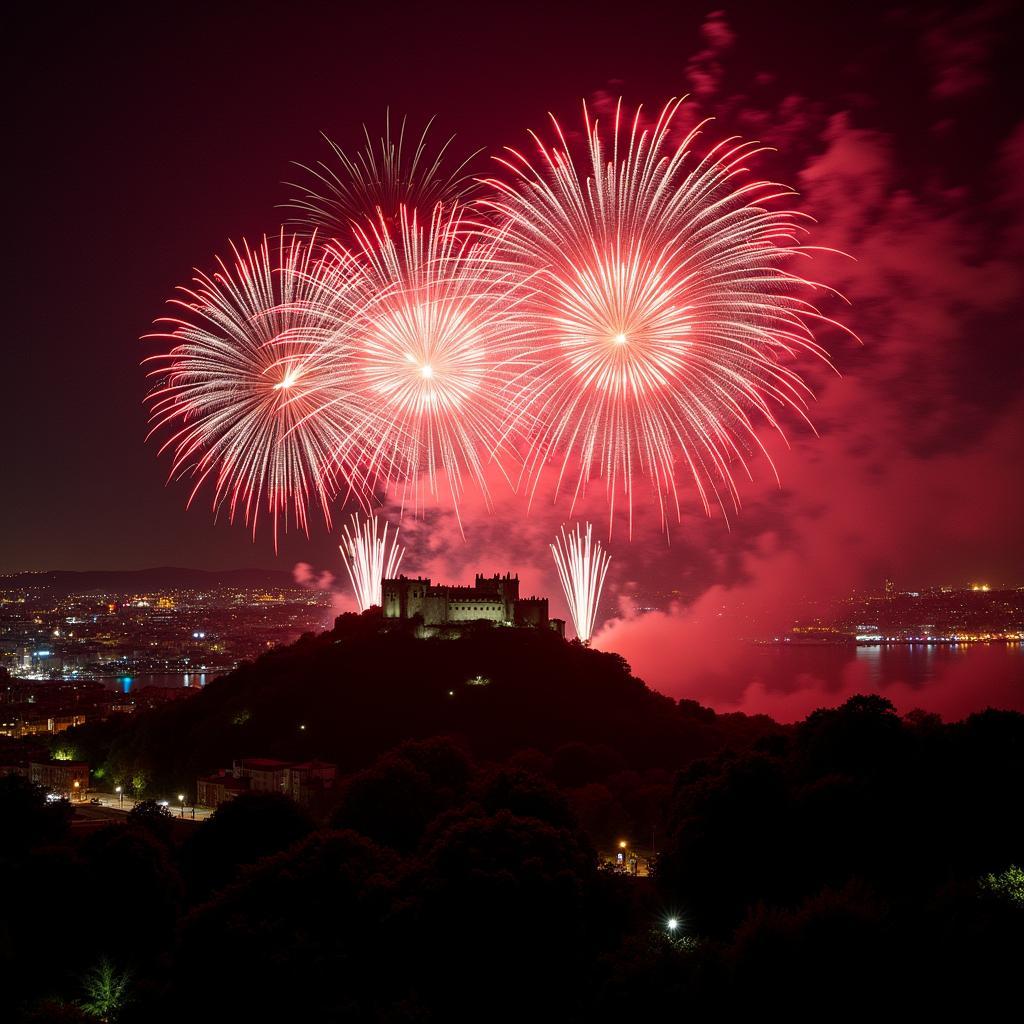 Pháo hoa Hogmanay Edinburgh