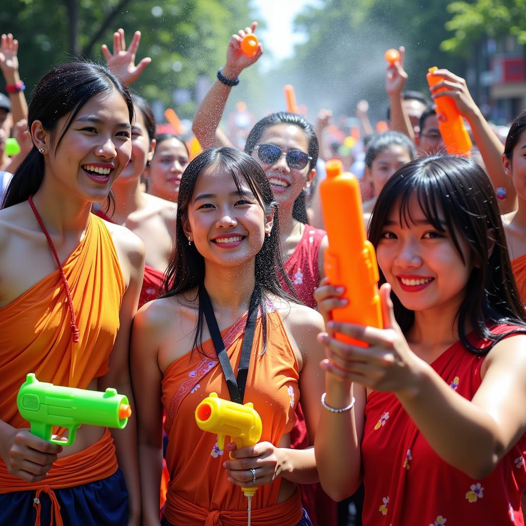 Lễ hội té nước Songkran ở Thái Lan