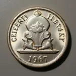 Close-up of an R5 Coin