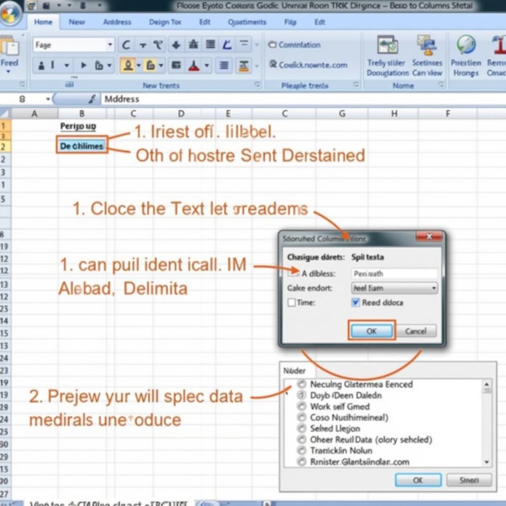 Tách địa chỉ trong Excel 2010 bằng Text to Columns