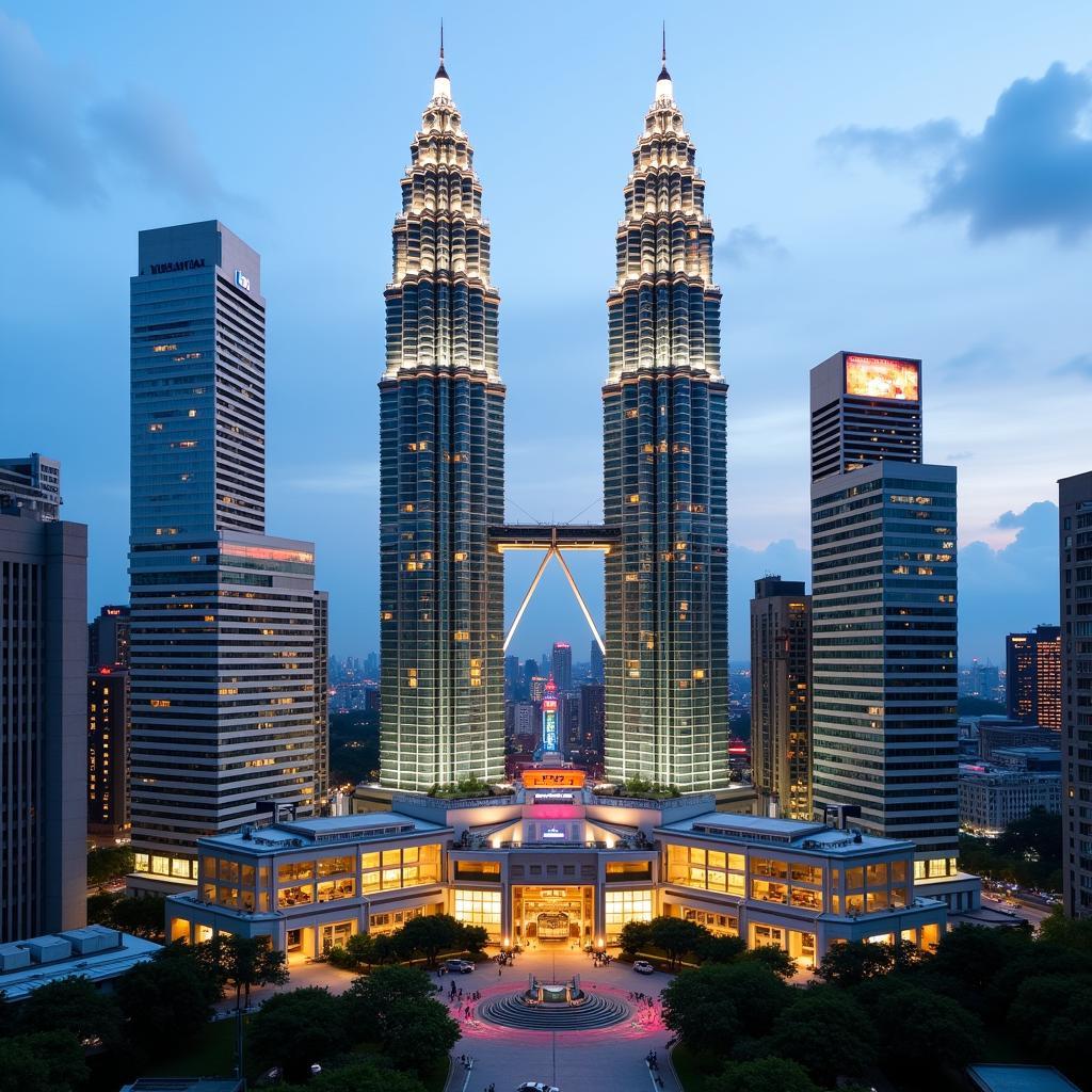 Tòa tháp đôi Petronas Twin Towers Kuala Lumpur Malaysia