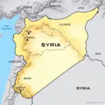 Vị trí Địa lý của Syria trên bản đồ thế giới, thể hiện rõ các quốc gia láng giềng và vùng biển tiếp giáp.